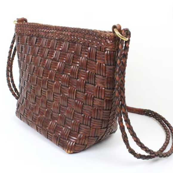 Vintage Woven Leather bag w/ Braided straps | CEM | Y2K 2000s fashion - Picture 2 of 5